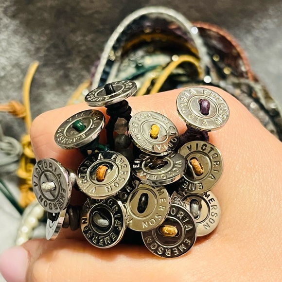 Victoria Emerson wrap bracelets (5 total ) brown/neutral leather string bundle - Picture 5 of 5